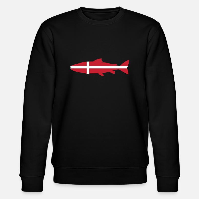 Lachs_Dänemark_umriss - Stanley/Stella Unisex Bio-Sweatshirt CHANGER  - Schwarz
