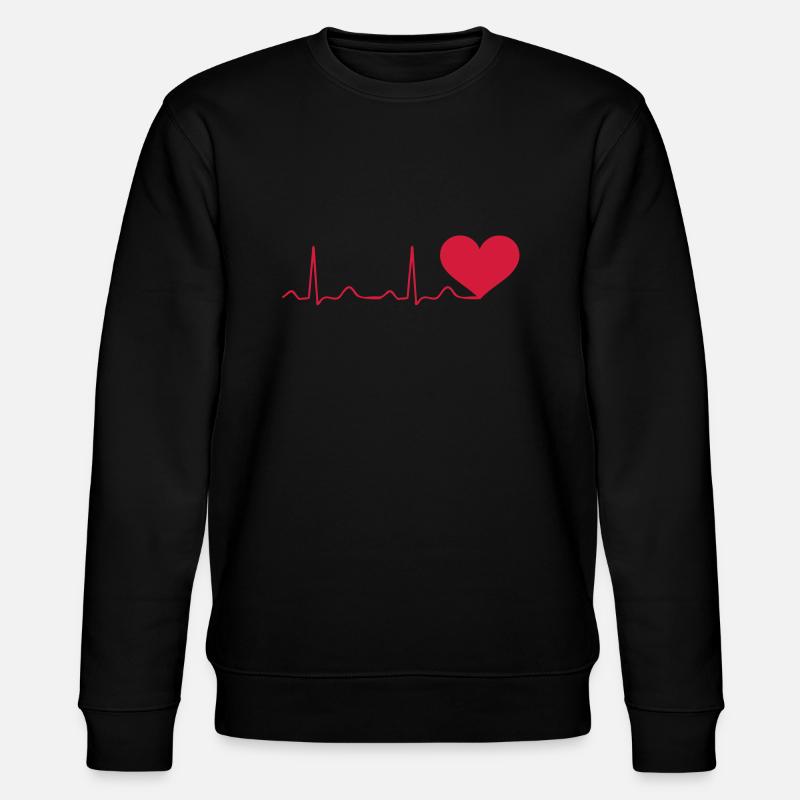 Herzschlag - Stanley/Stella Unisex Bio-Sweatshirt CHANGER  - Schwarz