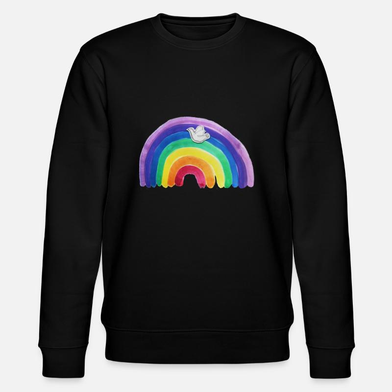 Regenbogen Friedenstaube - Stanley/Stella Unisex Bio-Sweatshirt CHANGER  - Schwarz