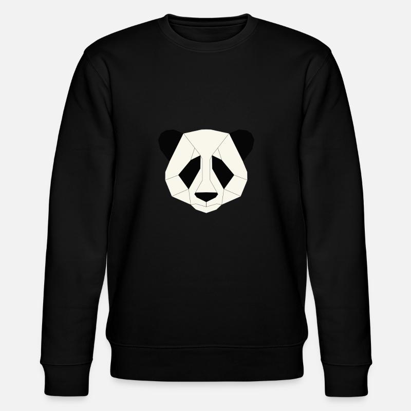 Panda geometrisch - Stanley/Stella Unisex Bio-Sweatshirt CHANGER  - Schwarz