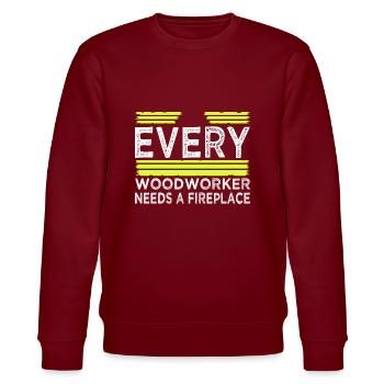 cabinetmaker tools cutter forestry - Stanley/Stella CHANGER Unisex Organic Sweatshirt - burgundy - Front - Nik (191cm) & Marisol (170cm)