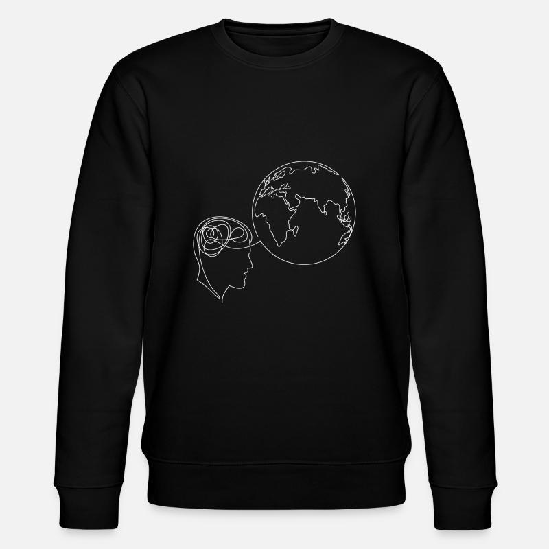 Globalisierung Denken Gehirn - Stanley/Stella Unisex Bio-Sweatshirt CHANGER - Schwarz
