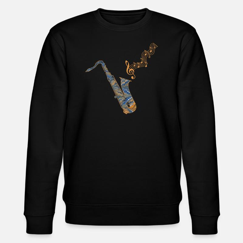saxophon ebru 50 - Stanley/Stella Unisex Bio-Sweatshirt CHANGER  - Schwarz