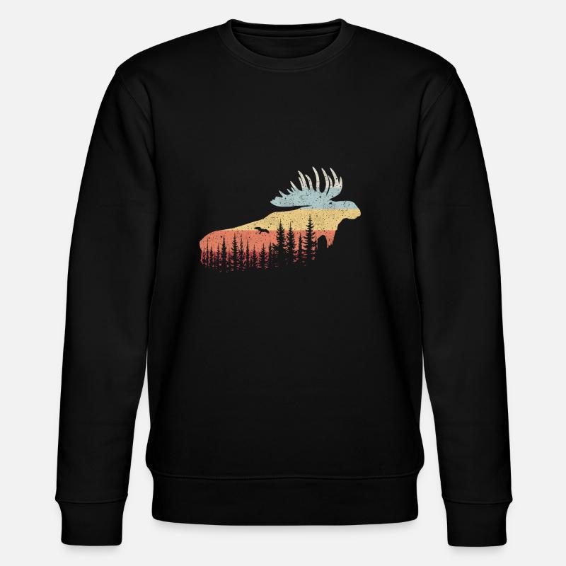 Elch - Stanley/Stella Unisex Bio-Sweatshirt CHANGER  - Schwarz