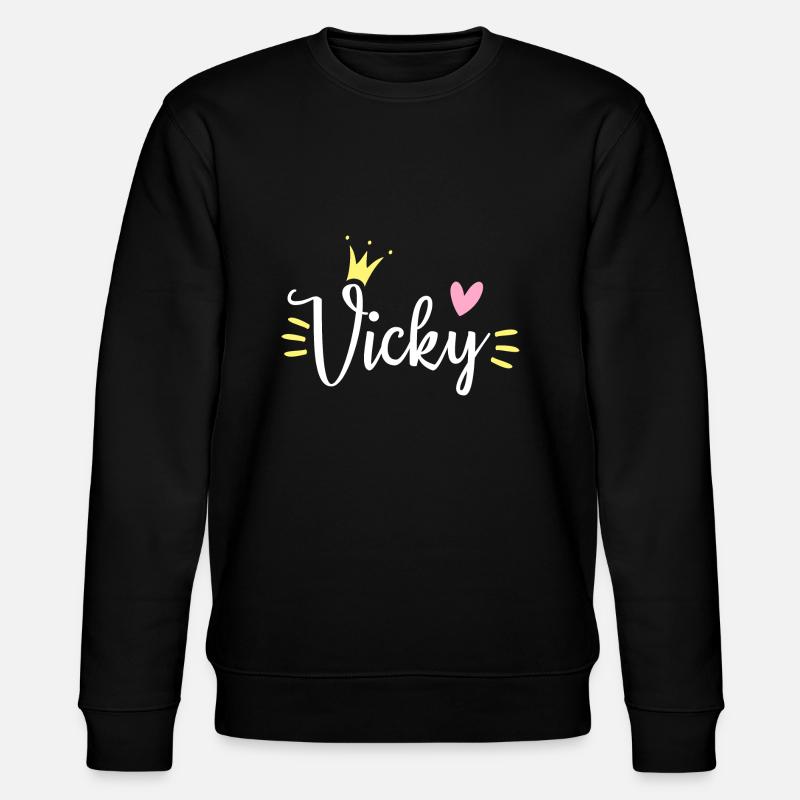 Vicky Name Crown - Stanley/Stella CHANGER Unisex Organic Sweatshirt - black