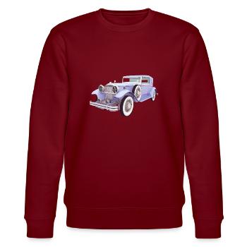 Oldtimer, Auto, Automobil - Stanley/Stella Unisex Bio-Sweatshirt CHANGER  - Burgunderrot - Vorne - Nik (191cm) & Marisol (170cm)