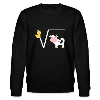 Ente Wurzel aus Kuh, N-te Wurzel aus Q, Mathe Witz - Stanley/Stella Unisex Bio-Sweatshirt CHANGER  - Schwarz - Vorne - Nik (191cm) & Marisol (170cm)