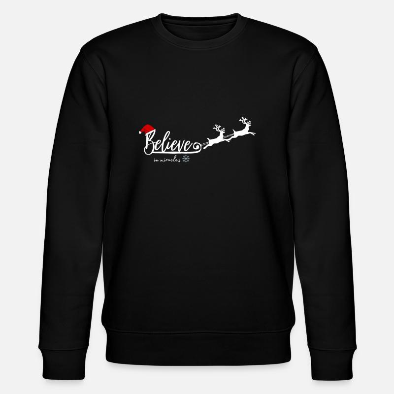 Believe in miracles_white - Stanley/Stella Unisex Bio-Sweatshirt CHANGER  - Schwarz