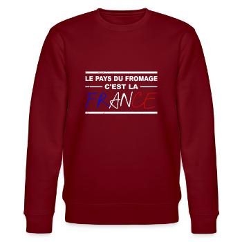 Humour Fromage France Citation - Sweat bio CHANGER Stanley/Stella Unisexe - bordeaux - Devant - Nik (191cm) & Marisol (170cm)