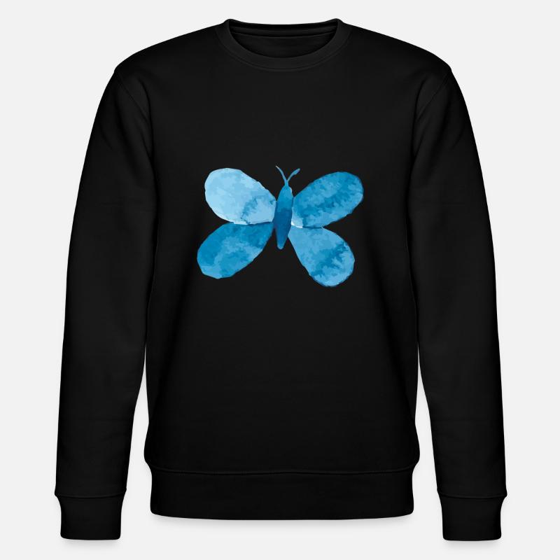 Blauer Schmetterling - Stanley/Stella Unisex Bio-Sweatshirt CHANGER  - Schwarz