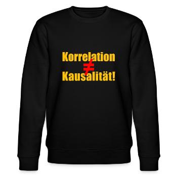 Korrelation ≠ Kausalität - Stanley/Stella Unisex Bio-Sweatshirt CHANGER  - Schwarz - Vorne - Nik (191cm) & Marisol (170cm)