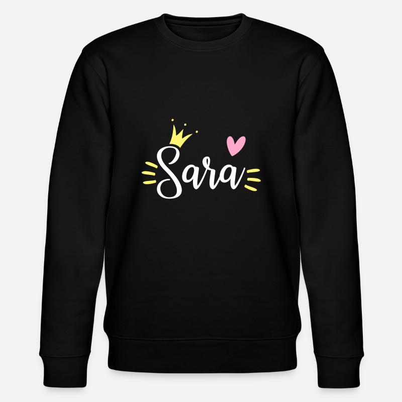 Couronne de nom Sara - Sweat bio CHANGER Stanley/Stella Unisexe - noir