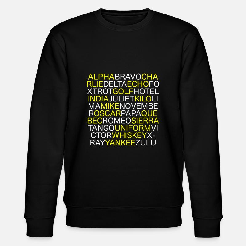 Nato-Alphabet - Stanley/Stella Unisex Bio-Sweatshirt CHANGER  - Schwarz