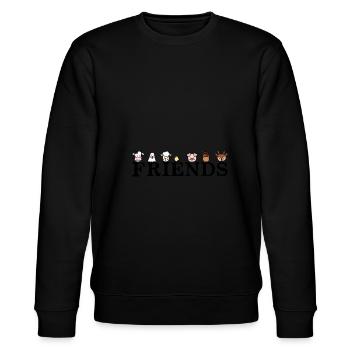 Friends Animals -Tier Freunde - Vegan - Stanley/Stella Unisex Bio-Sweatshirt CHANGER  - Schwarz - Vorne - Nik (191cm) & Marisol (170cm)