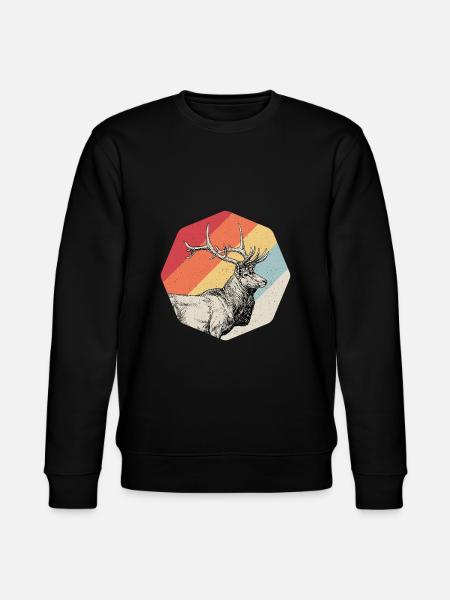 Hirsch Geweih Jäger Jagd Geschenk - Stanley/Stella Unisex Bio-Sweatshirt CHANGER - Schwarz