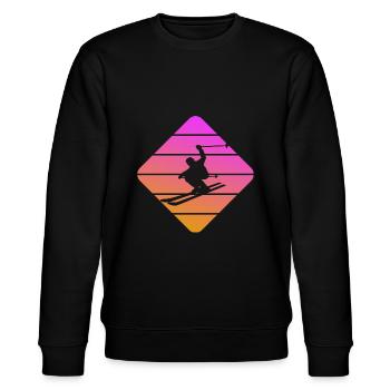 Skifahrer - Stanley/Stella Unisex Bio-Sweatshirt CHANGER  - Schwarz - Vorne - Nik (191cm) & Marisol (170cm)