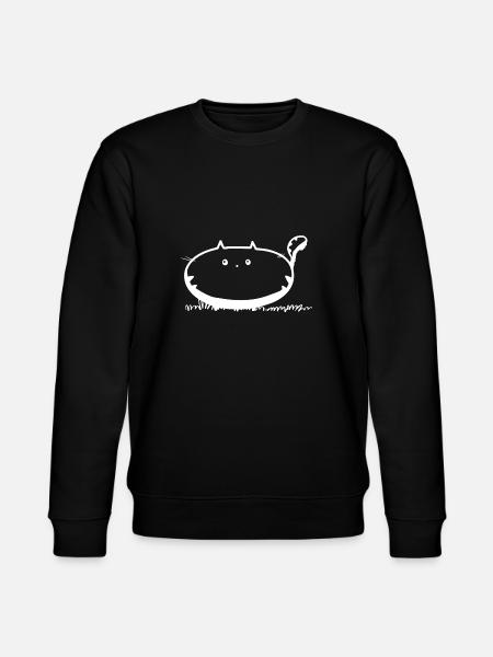 Fette Katze weiß Geschenk - Stanley/Stella Unisex Bio-Sweatshirt CHANGER  - Schwarz