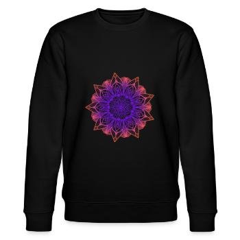 Buntes Mandala Farben Ethno Kunst Symbol Geschenk - Stanley/Stella Unisex Bio-Sweatshirt CHANGER  - Schwarz - Vorne - Nik (191cm) & Marisol (170cm)