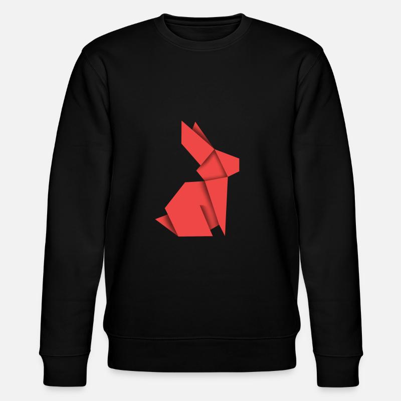 Origami Hase - Stanley/Stella Unisex Bio-Sweatshirt CHANGER  - Schwarz