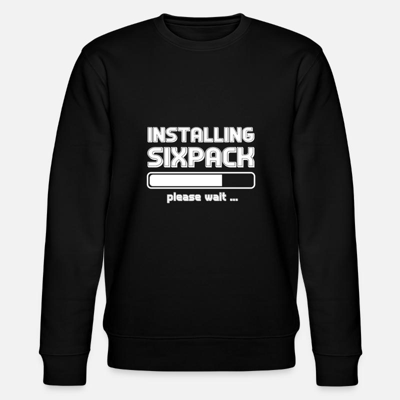 Installing Sixpack Training Muskel Muskelmann - Stanley/Stella Unisex Bio-Sweatshirt CHANGER  - Schwarz