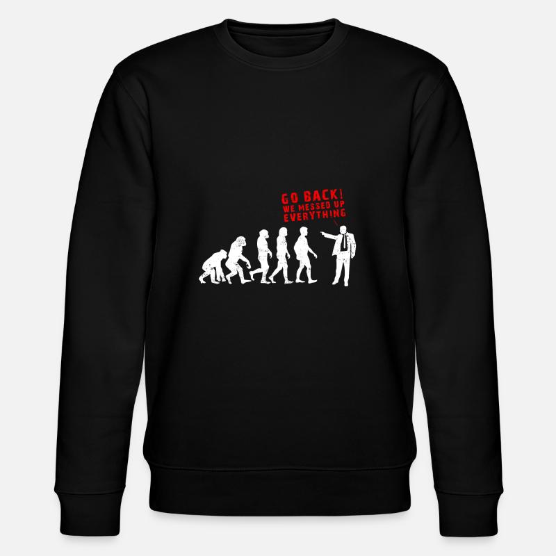 Evolution of Messed Up Evolution - Stanley/Stella Unisex Bio-Sweatshirt CHANGER  - Schwarz