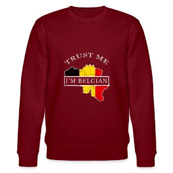 Belgien - Stanley/Stella Unisex Bio-Sweatshirt CHANGER  - Burgunderrot - Vorne - Nik (191cm) & Marisol (170cm)