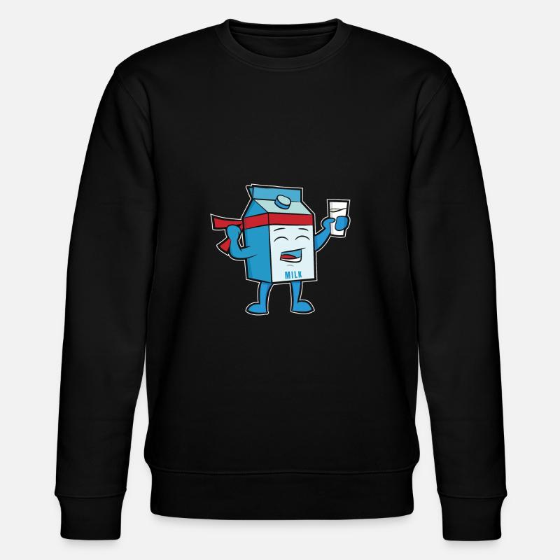Milk Hero - Stanley/Stella Unisex Bio-Sweatshirt CHANGER  - Schwarz