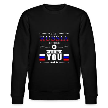 Russia Russland - Stanley/Stella Unisex Bio-Sweatshirt CHANGER  - Schwarz - Vorne - Nik (191cm) & Marisol (170cm)