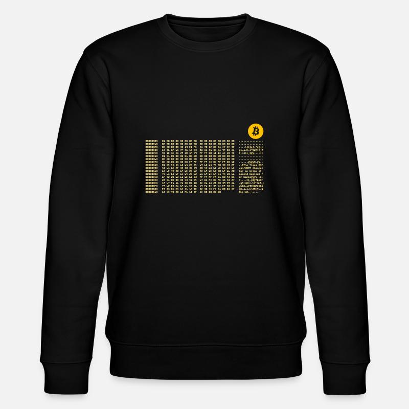 Bitcoin Erster Block Null Nerd - Stanley/Stella Unisex Bio-Sweatshirt CHANGER  - Schwarz