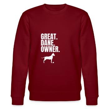 Great Dane Great Dane Ulmer Great Dane Gift - Stanley/Stella CHANGER Unisex Organic Sweatshirt - burgundy - Front - Nik (191cm) & Marisol (170cm)