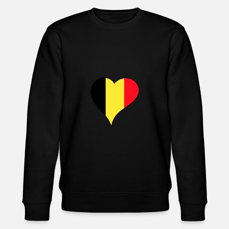 Belgien Nationalflagge - Stanley/Stella Unisex Bio-Sweatshirt CHANGER  - Schwarz