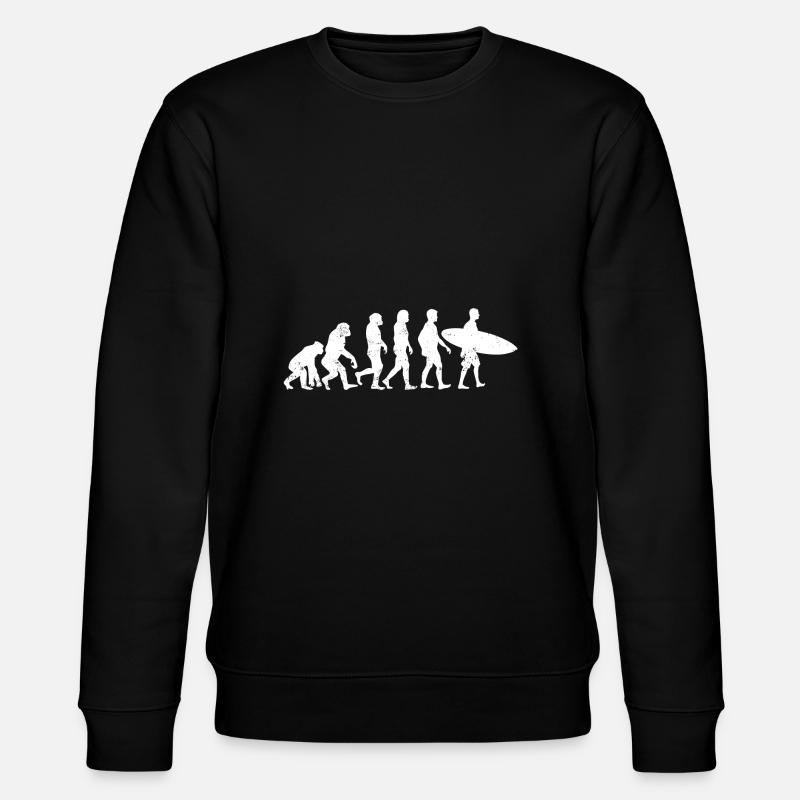 Evolution Surfer Surfing Surf - Stanley/Stella Unisex Bio-Sweatshirt CHANGER  - Schwarz