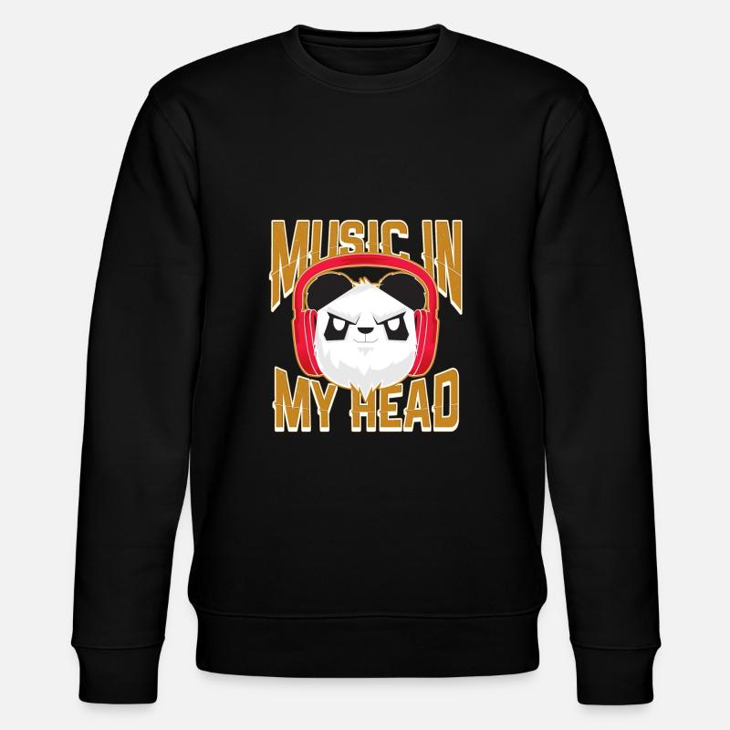 Musik Panda Kopfhörer - Stanley/Stella Unisex Bio-Sweatshirt CHANGER - Schwarz
