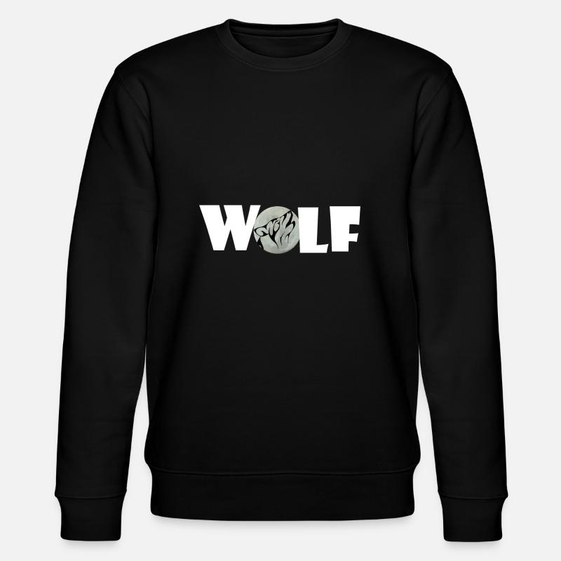 Wolf moon Mond - Stanley/Stella Unisex Bio-Sweatshirt CHANGER  - Schwarz