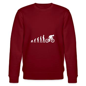 Evolution Radfahren - Stanley/Stella Unisex Bio-Sweatshirt CHANGER  - Burgunderrot - Vorne - Nik (191cm) & Marisol (170cm)