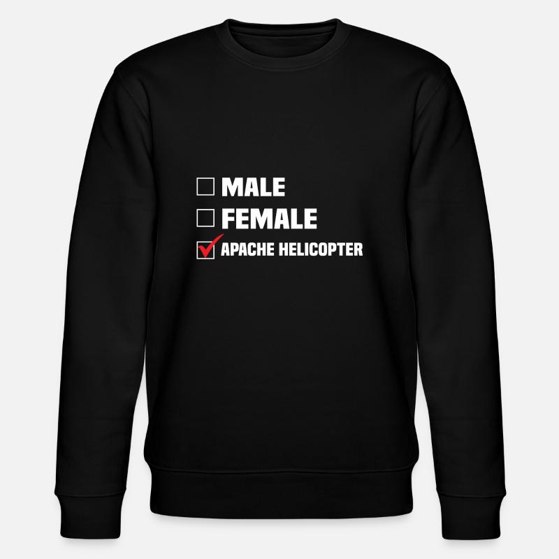 MALE FEMALE APACHE HELICOPTER - Sweat bio CHANGER Stanley/Stella Unisexe - noir