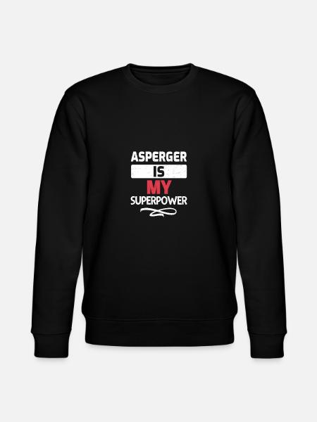Asperger on minun supervoima paita - Stanley/Stella CHANGER unisex luomu-collegepaita - musta