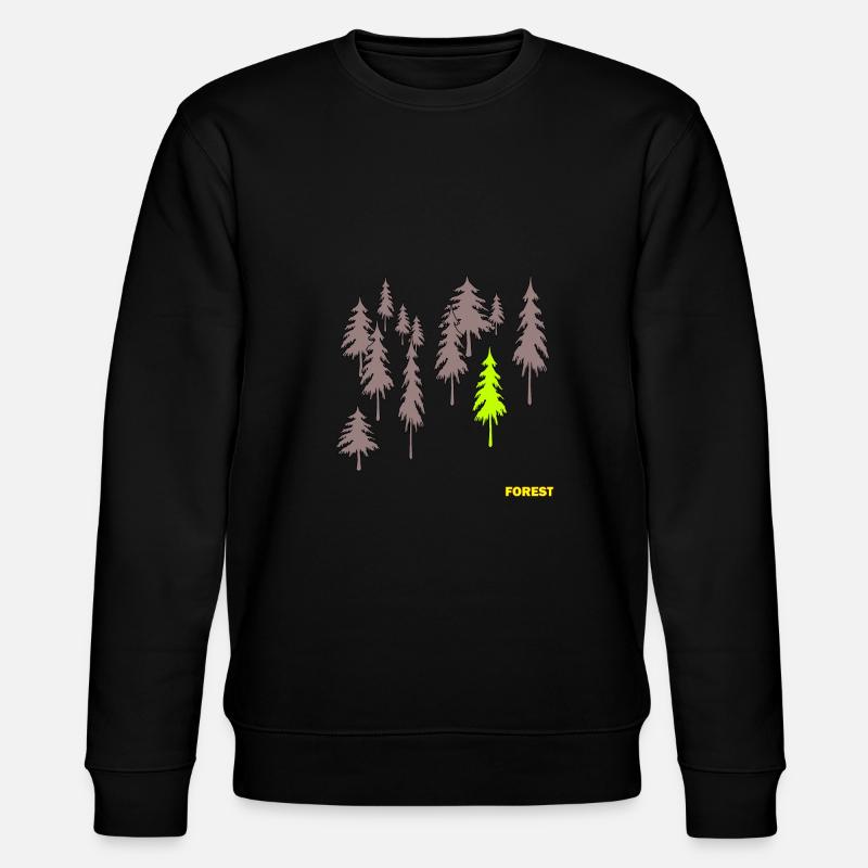 Forest - Wald - Stanley/Stella Unisex Bio-Sweatshirt CHANGER  - Schwarz