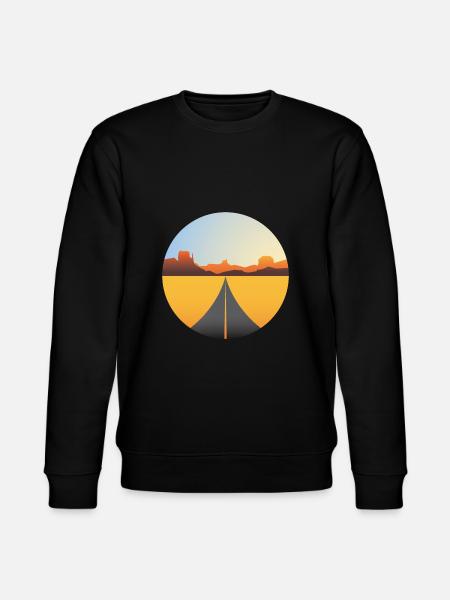 Landschaft bunt - Straße - Stanley/Stella Unisex Bio-Sweatshirt CHANGER - Schwarz