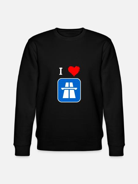 I love Autobahn - Stanley/Stella Unisex Bio-Sweatshirt CHANGER  - Schwarz