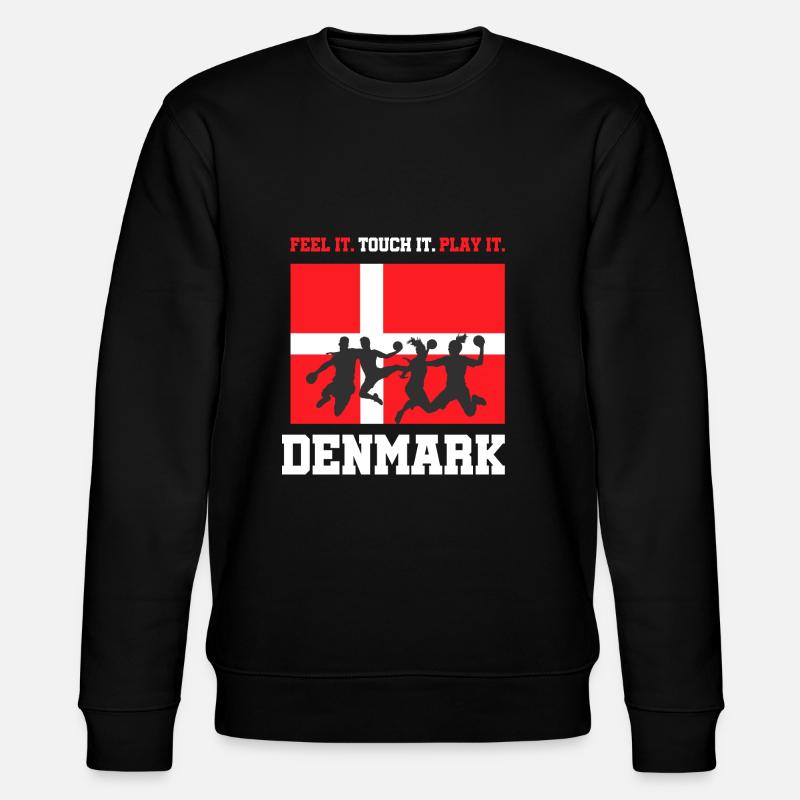 Handball Dänemark Denmark WM Geschenk - Stanley/Stella Unisex Bio-Sweatshirt CHANGER  - Schwarz
