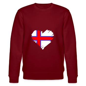 Färöer Herz Liebe - Stanley/Stella Unisex Bio-Sweatshirt CHANGER  - Burgunderrot - Vorne - Nik (191cm) & Marisol (170cm)