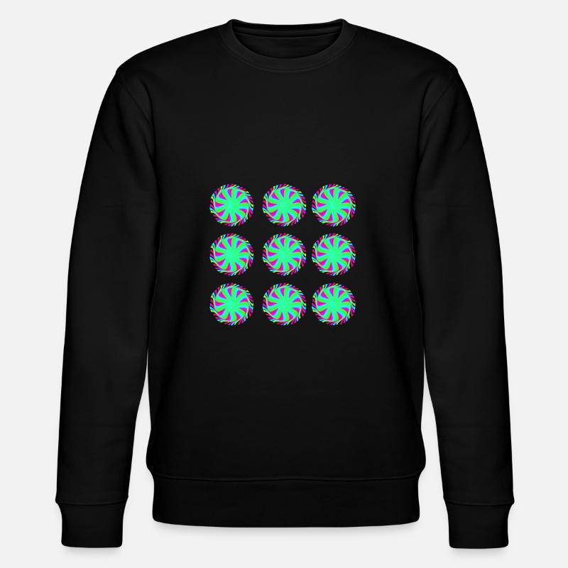 Illusion Goa Circle Pattern - Stanley/Stella CHANGER Unisex Organic Sweatshirt - black