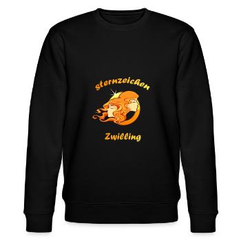 Sternzeichen Zwilling - Stanley/Stella Unisex Bio-Sweatshirt CHANGER  - Schwarz - Vorne - Nik (191cm) & Marisol (170cm)