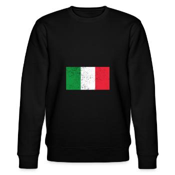Italien Fahne Nationalfarben Geschenk - Stanley/Stella Unisex Bio-Sweatshirt CHANGER  - Schwarz - Vorne - Nik (191cm) & Marisol (170cm)