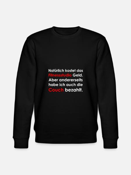 Fitnessstudio und Couch - Stanley/Stella Unisex Bio-Sweatshirt CHANGER  - Schwarz