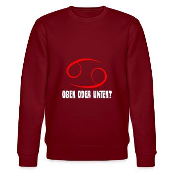 69 Sex Sexstellung oben unten Spruch lustig Oral - Stanley/Stella Unisex Bio-Sweatshirt CHANGER  - Burgunderrot - Vorne - Nik (191cm) & Marisol (170cm)