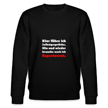 Klar führe ich Selbstgespräche. - Stanley/Stella Unisex Bio-Sweatshirt CHANGER  - Schwarz - Vorne - Nik (191cm) & Marisol (170cm)