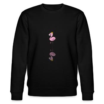 FLAMINGO - Stanley/Stella Unisex Bio-Sweatshirt CHANGER  - Schwarz - Vorne - Nik (191cm) & Marisol (170cm)