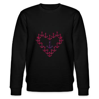 Anker - Stanley/Stella Unisex Bio-Sweatshirt CHANGER  - Schwarz - Vorne - Nik (191cm) & Marisol (170cm)